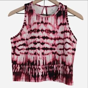 Decree Tie Dye Pink Stretchy Workout Crop Top Medium